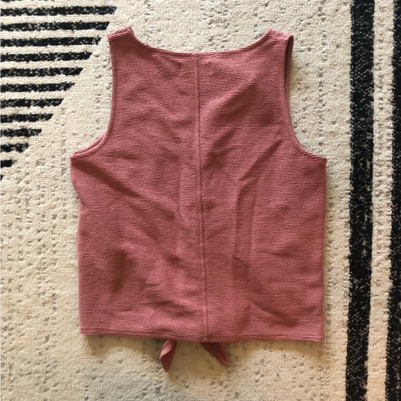 Madewell Texture & Thread Button Front Tie Tank Top - Picture 2 of 5